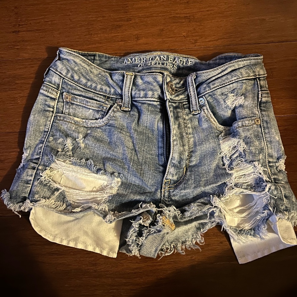 american eagle size 4 high rise jean shorts